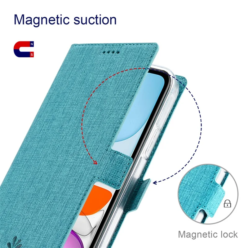 VILI K Series for iPhone 15 Pro Max Case PU Leather Horizontal Stand Phone Cover - Blue