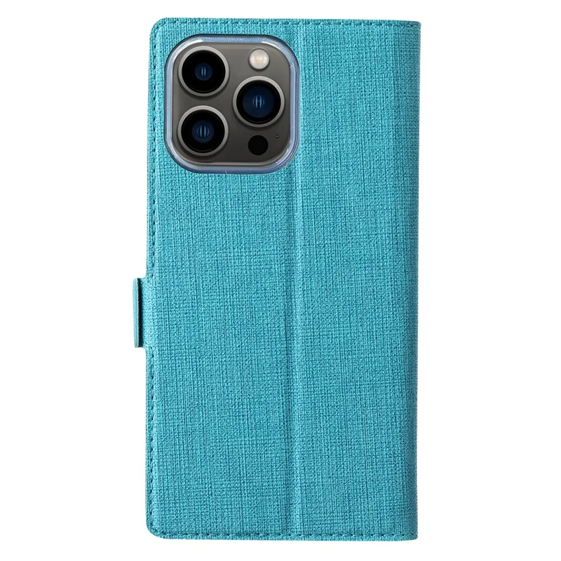 VILI K Series for iPhone 15 Pro Max Case PU Leather Horizontal Stand Phone Cover - Blue