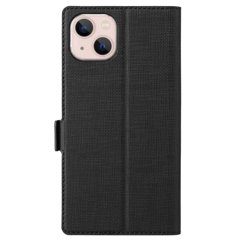 VILI K Series for iPhone 15 Case PU Leather Shockproof Wallet Phone Cover - Black