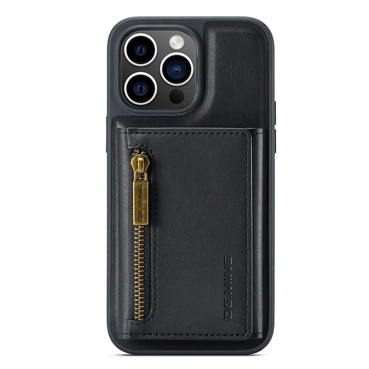 DG.MING M5 Series For iPhone 14 Pro Case PU+PC+TPU Desmontable 2-en-1 Funda Billetera para Teléfono - Negro