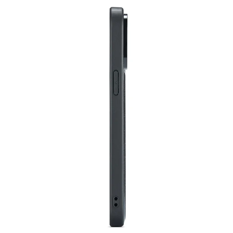DG.MING Para iPhone 15 Pro Funda de Piel sintética+PC+TPU Purpurina Funda para teléfono - Negro