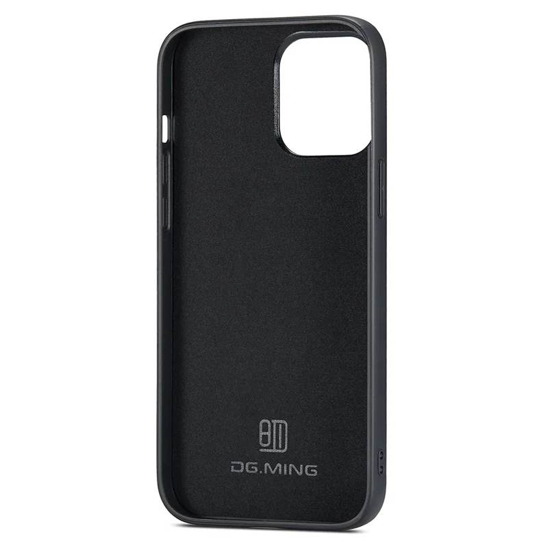 DG.MING Para iPhone 13 Pro Max Caso Glitter PU Leather+PC+TPU Capa de Telefone a prova de choque - Preto