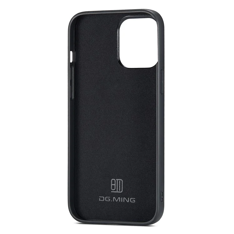DG.MING Für iPhone 13 Case Glitter PU Leder+PC+TPU Anti-Kratzer Handyhülle - Schwarz