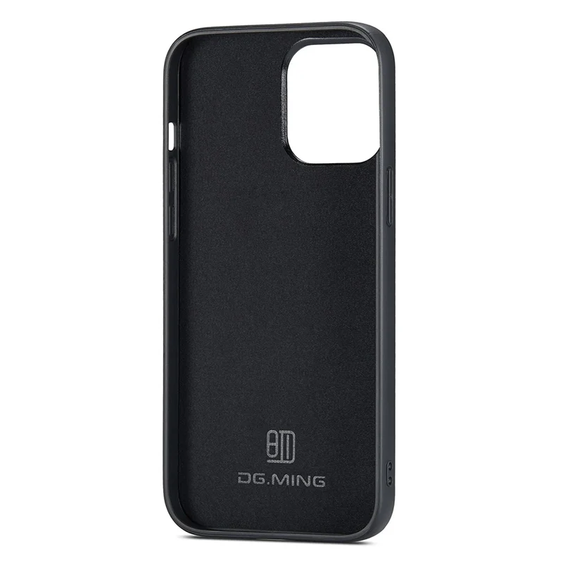 DG.MING For iPhone 15 Case Drop Protection Glitter Leather+PC+TPU Phone Cover - Black