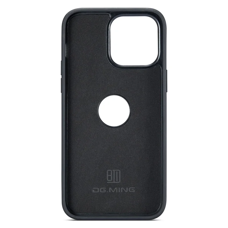 DG.MING For iPhone 12 / 12 Pro Case Logo View PU Leather+PC+TPU Anti-Scratch Cover - Brown
