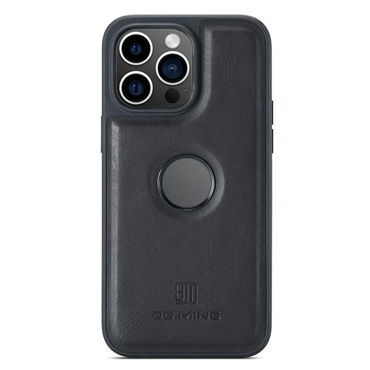 DG.MING Чехол для iPhone 14 Pro из искусственной кожи с ПК+ТПУ, чехол с видом логотипа - Черный