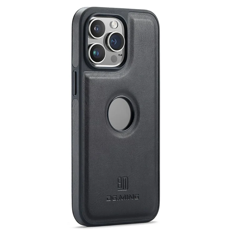 DG.MING Чехол для iPhone 14 Pro из искусственной кожи с ПК+ТПУ, чехол с видом логотипа - Черный