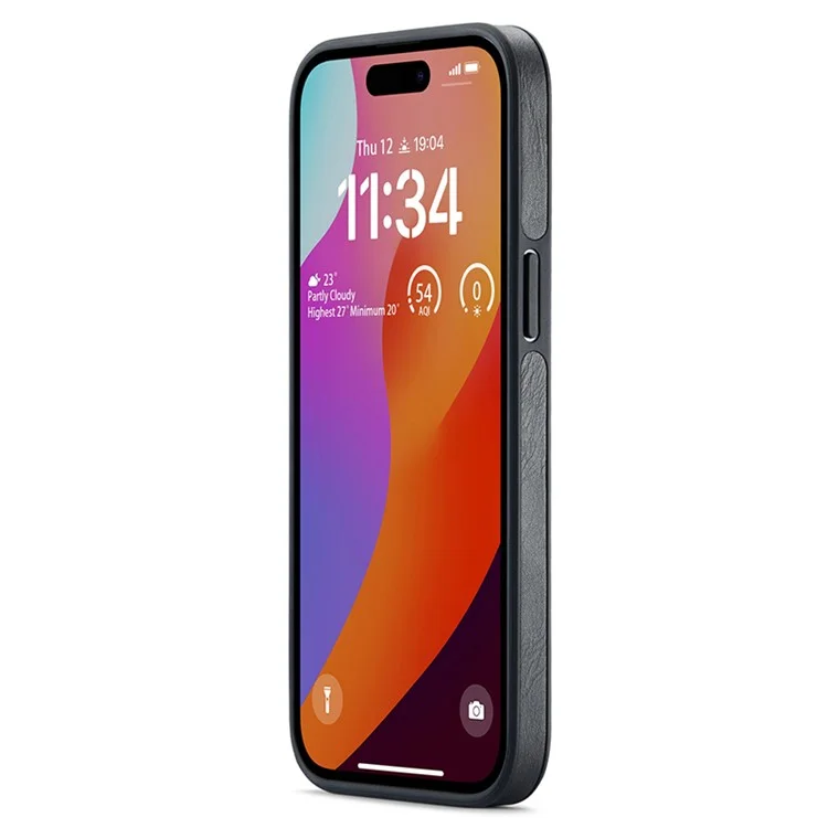 DG.MING Чехол для iPhone 14 Pro из искусственной кожи с ПК+ТПУ, чехол с видом логотипа - Черный