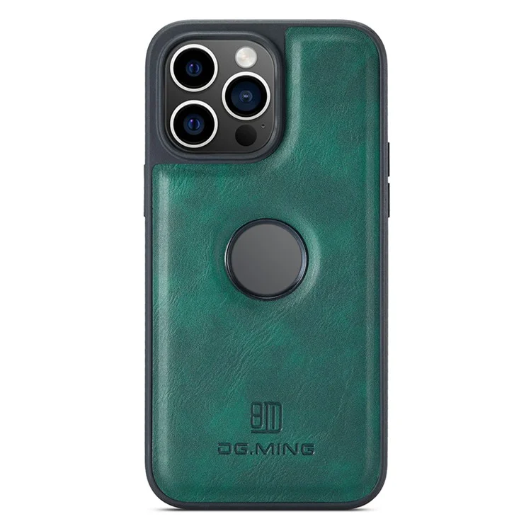 DG.MING Pour iPhone 13 Pro Housse Logo Vue Anti-chute PU Cuir+PC+TPU Couverture - Vert
