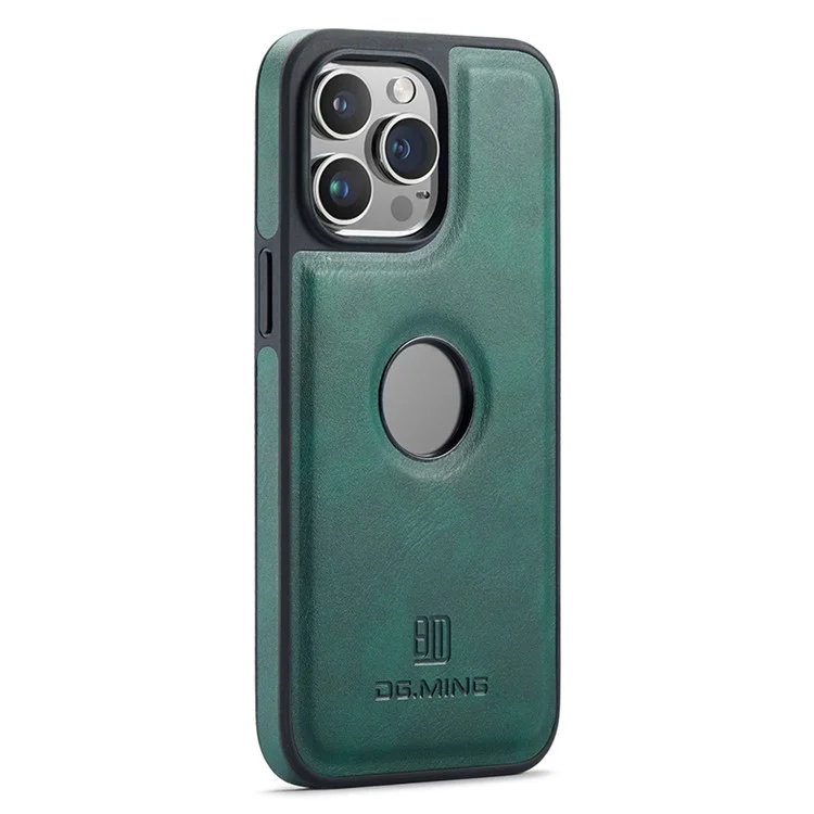 DG.MING Pour iPhone 13 Pro Housse Logo Vue Anti-chute PU Cuir+PC+TPU Couverture - Vert