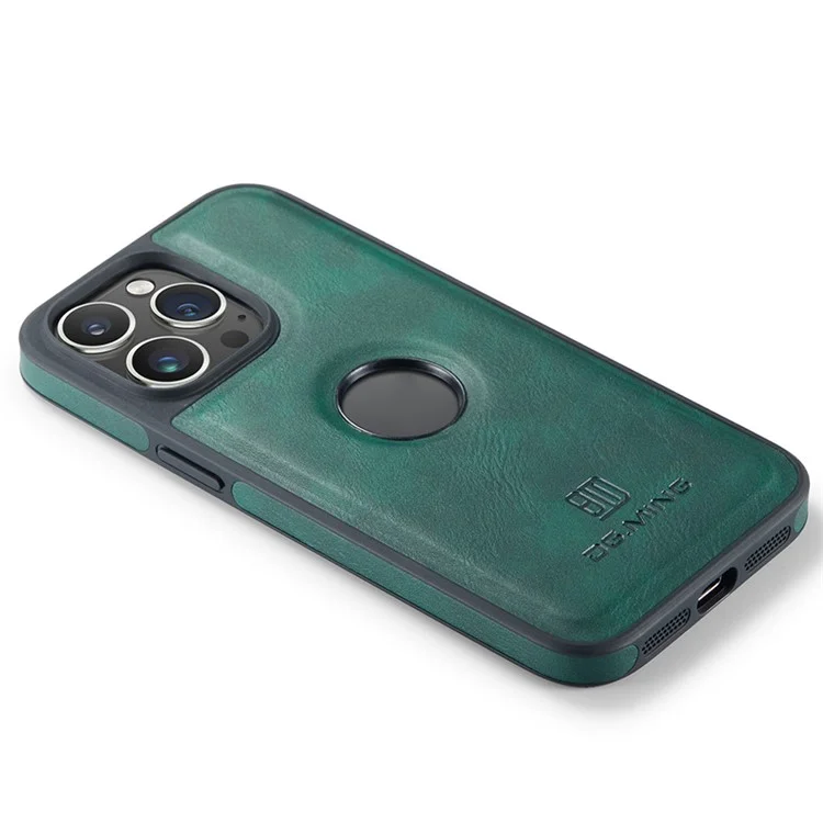 DG.MING Pour iPhone 13 Pro Housse Logo Vue Anti-chute PU Cuir+PC+TPU Couverture - Vert