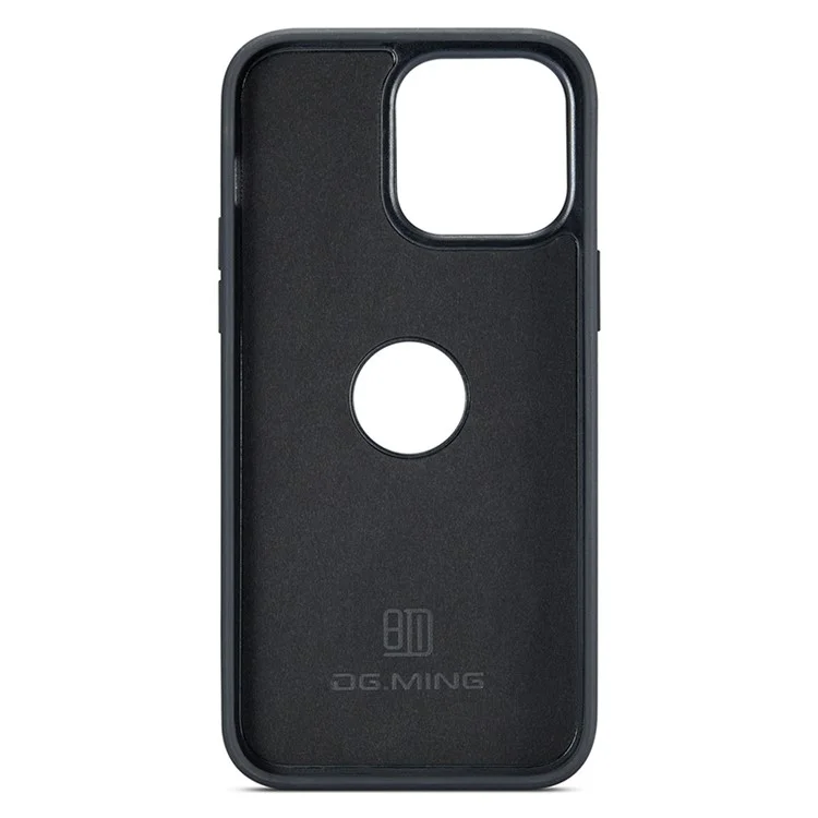 DG.MING For iPhone 12 Pro Max Case Logo View PU Leather+PC+TPU Cellphone Cover - Coffee