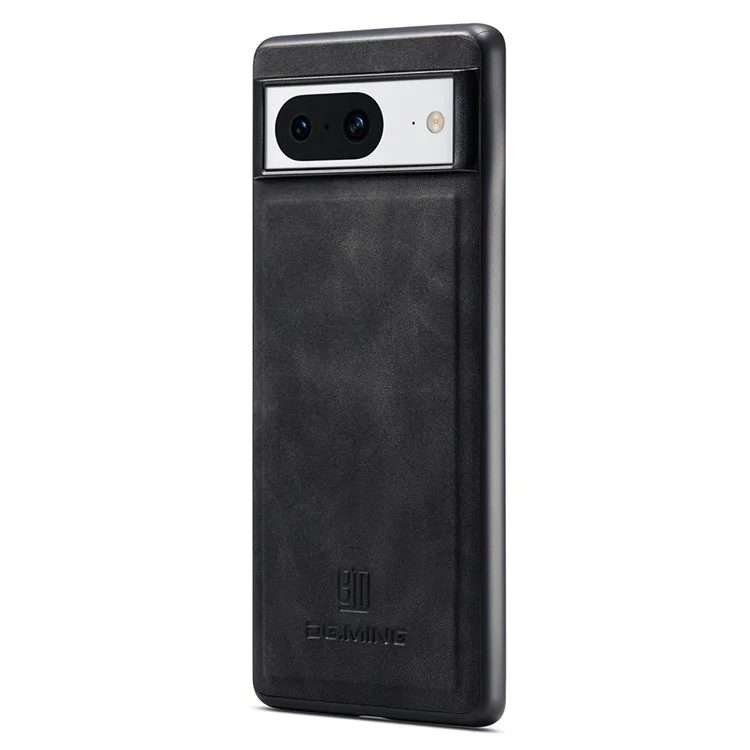 DG.MING Pour Google Pixel 8 Case PU Leather Coated PC+TPU Phone Cover - Noir