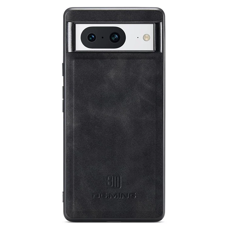 DG.MING Pour Google Pixel 8 Case PU Leather Coated PC+TPU Phone Cover - Noir