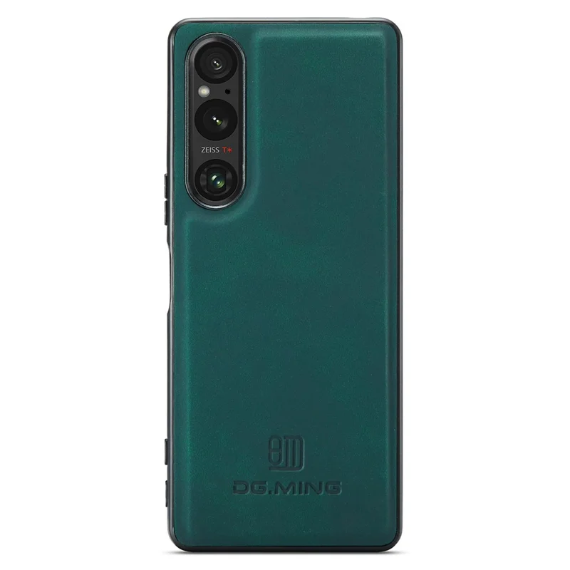 DG.MING For Sony Xperia 1 V Case Anti-Scratch PU Leather+PC+TPU Phone Cover - Green