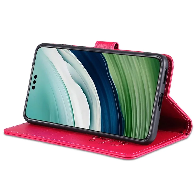 AZNS Para Huawei Mate 60 Pro Case Capa de Carteira de Couro PU de Proteção Total - Vermelho