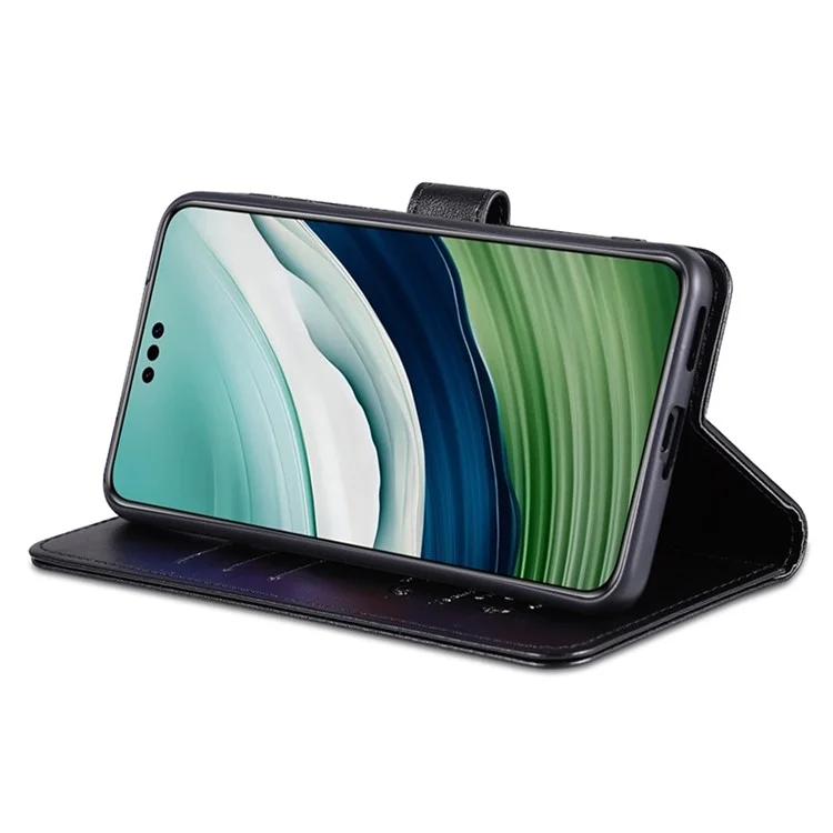 AZNS For Huawei Mate 60 Case PU Leather Phone Cover with Wallet Stand - Black