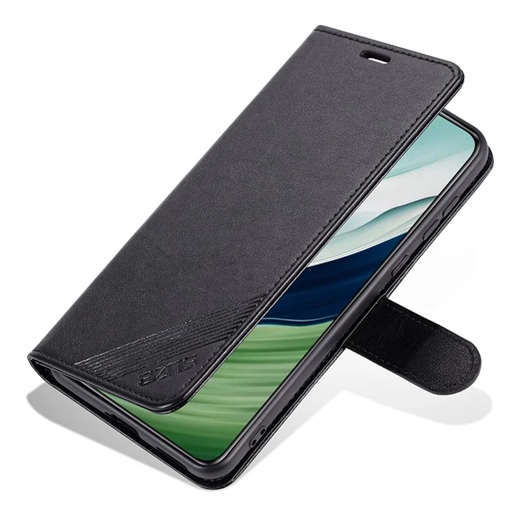 AZNS For Huawei Mate 60 Case PU Leather Phone Cover with Wallet Stand - Black