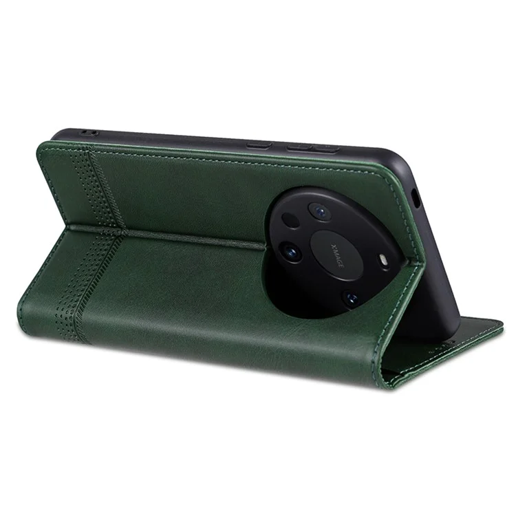 AZNS Per Huawei Mate 60 Pro Case Custodia a Portafoglio Magnetica in Pelle - Verde
