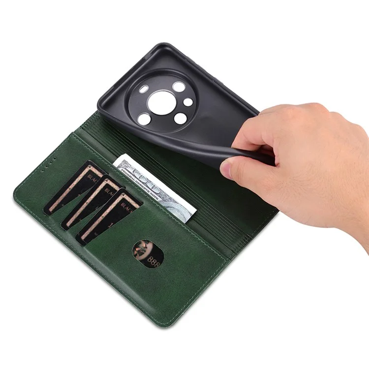 AZNS Per Huawei Mate 60 Pro Case Custodia a Portafoglio Magnetica in Pelle - Verde