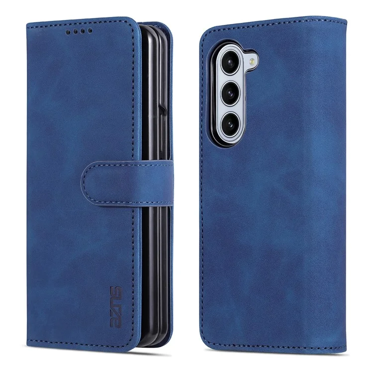 AZNS For Samsung Galaxy Z Fold5 5G Case Wallet PU Leather Phone Cover - Blue