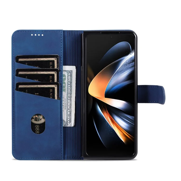 AZNS For Samsung Galaxy Z Fold5 5G Case Wallet PU Leather Phone Cover - Blue