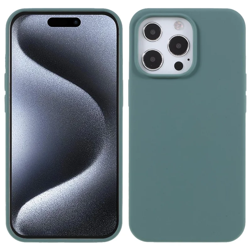 For iPhone 15 Pro Max Case Silicone Shockproof Phone Protective Cover Shell - Green