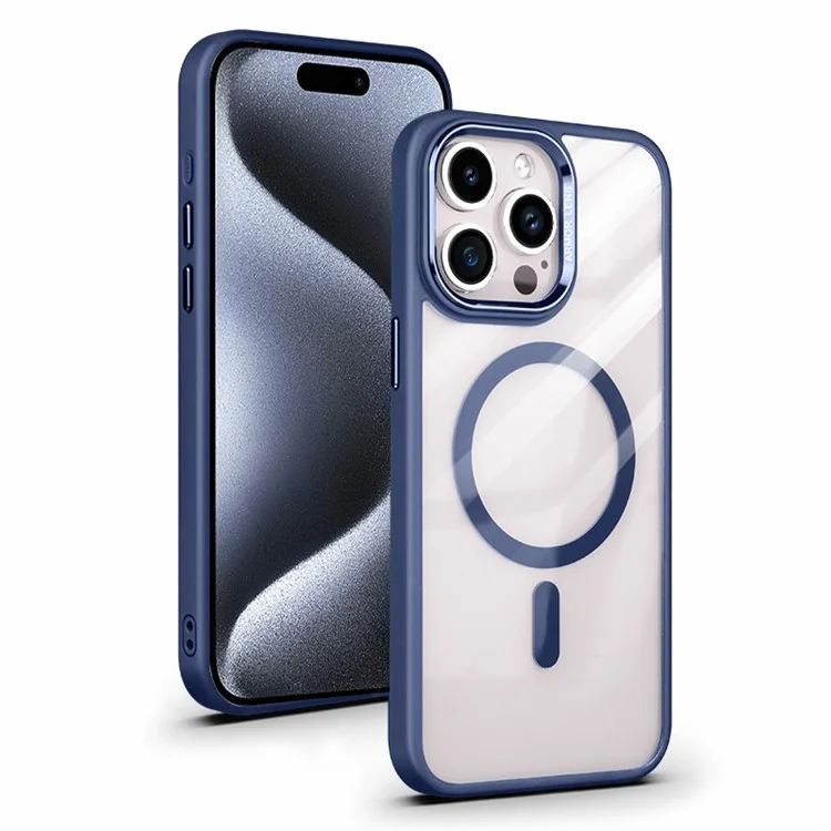 Étui compatible avec MagSafe Clear Case pour iPhone 15 Pro Étui de protection fine Étui en TPU+PC - Saphir