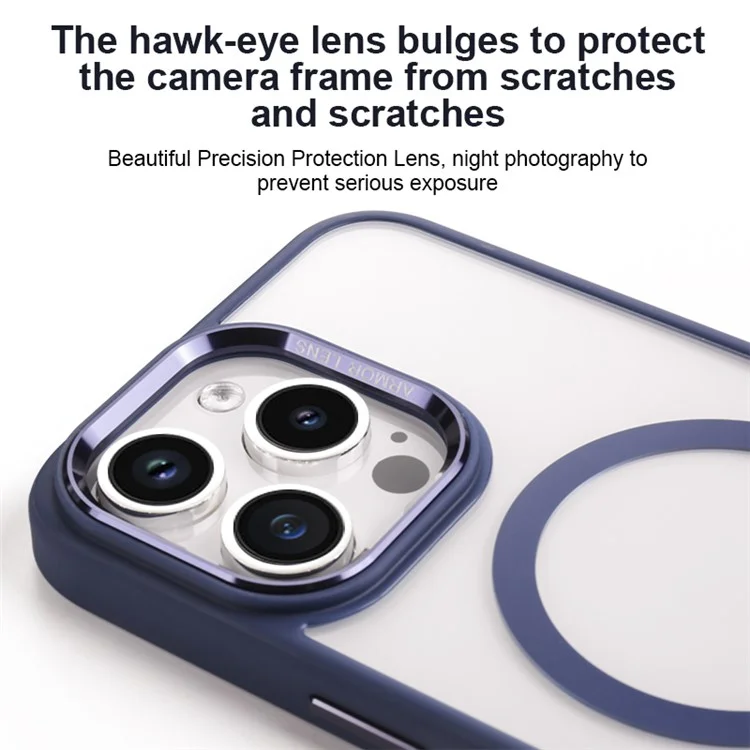 Étui compatible avec MagSafe Clear Case pour iPhone 15 Pro Étui de protection fine Étui en TPU+PC - Saphir