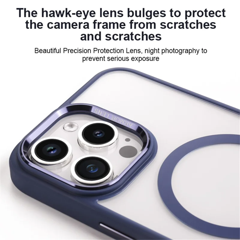 Compatible with MagSafe Clear Case for iPhone 15 Pro Slim Case Protective TPU+PC Phone Cover - Dark Purple