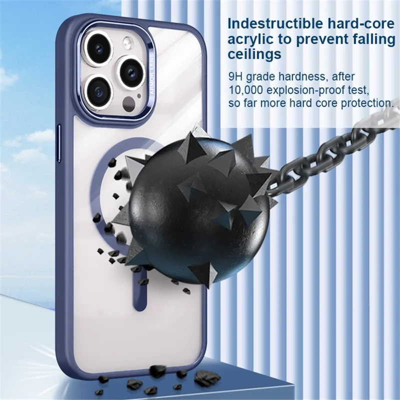 Compatible with MagSafe Clear Case for iPhone 15 Pro Slim Case Protective TPU+PC Phone Cover - Dark Purple