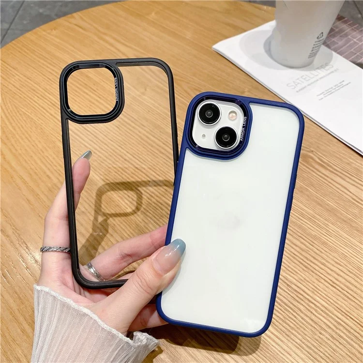 Чехол для iPhone 14, защитный металлический чехол-накладка с ТПУ и ПК - фиолетовый