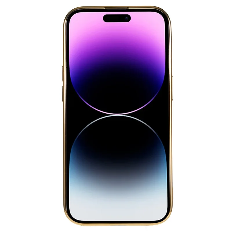 For iPhone 15 Pro Case Compatible with MagSafe TPU Precise Cutouts Phone Cover with Lens Film - Gold