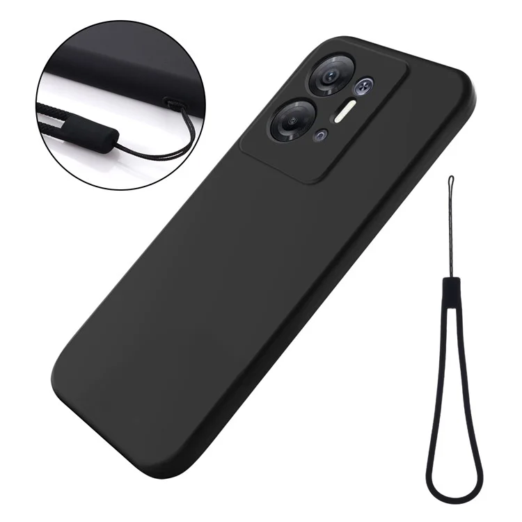 Per Infinix Hot 30 Case Liquid Silicone + Soft Lining Anti-Scratch Phone Back Cover - Nero