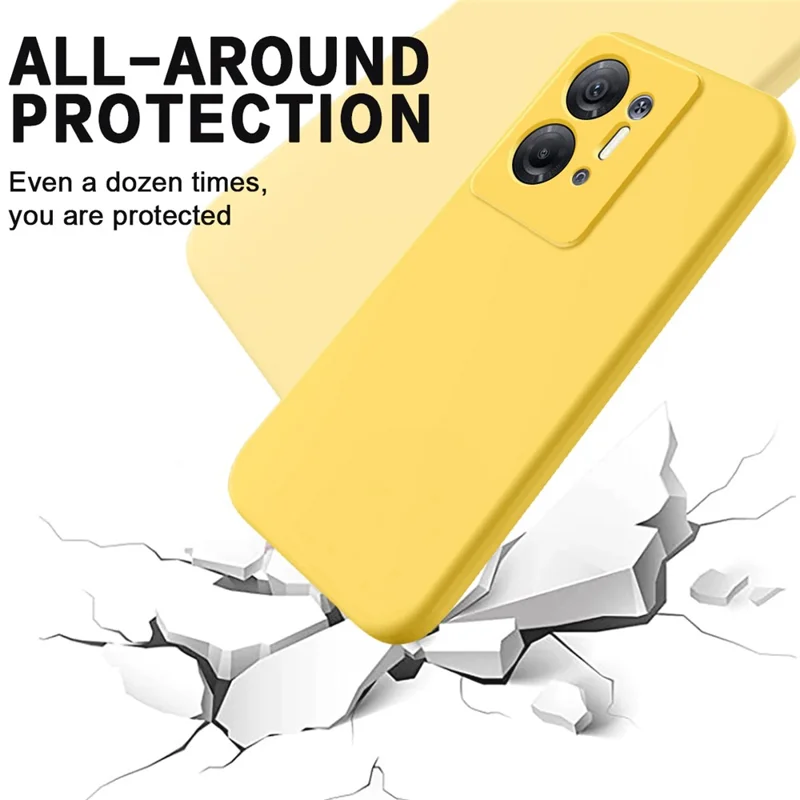 Pour Infinix Hot 30 Étui Silicone Liquide + Doublure Souple Anti-Rayures Couvercle Arrière de Téléphone - Jaune