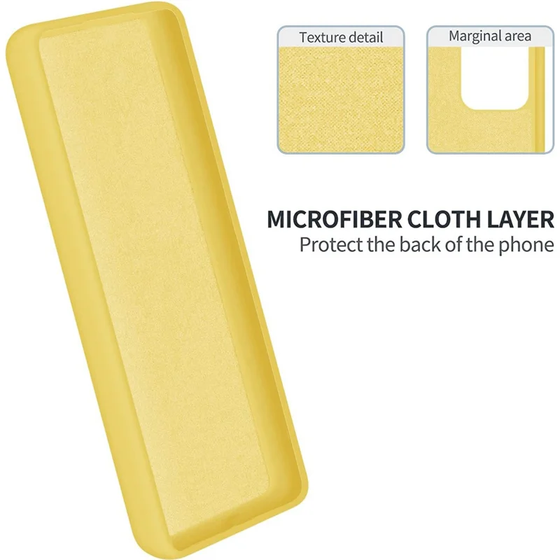 Pour Infinix Hot 30 Étui Silicone Liquide + Doublure Souple Anti-Rayures Couvercle Arrière de Téléphone - Jaune