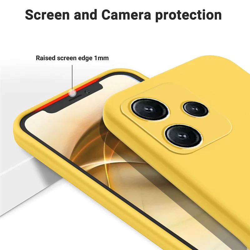 For Xiaomi Redmi Note 12R 5G Case Liquid Silicone Mobile Phone Cover with Soft Lining - Yellow