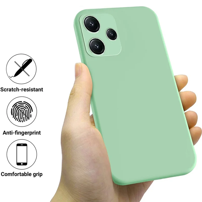 For Xiaomi Redmi Note 12R 5G Case Liquid Silicone Mobile Phone Cover with Soft Lining - Green
