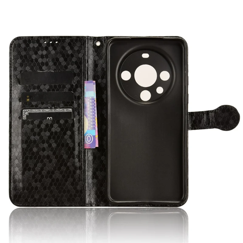 Pour Huawei Mate 60 Cover Imprinted Wallet PU Leather Stand Phone Case - Noir