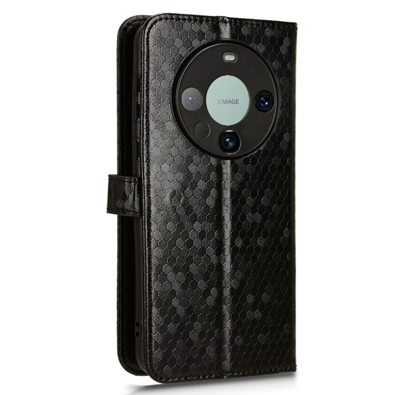 Pour Huawei Mate 60 Cover Imprinted Wallet PU Leather Stand Phone Case - Noir