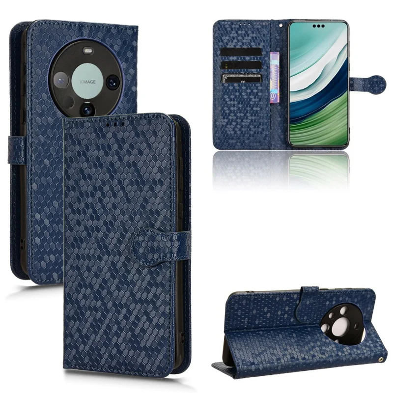 For Huawei Mate 60 Cover Imprinted Wallet PU Leather Stand Phone Case - Sapphire