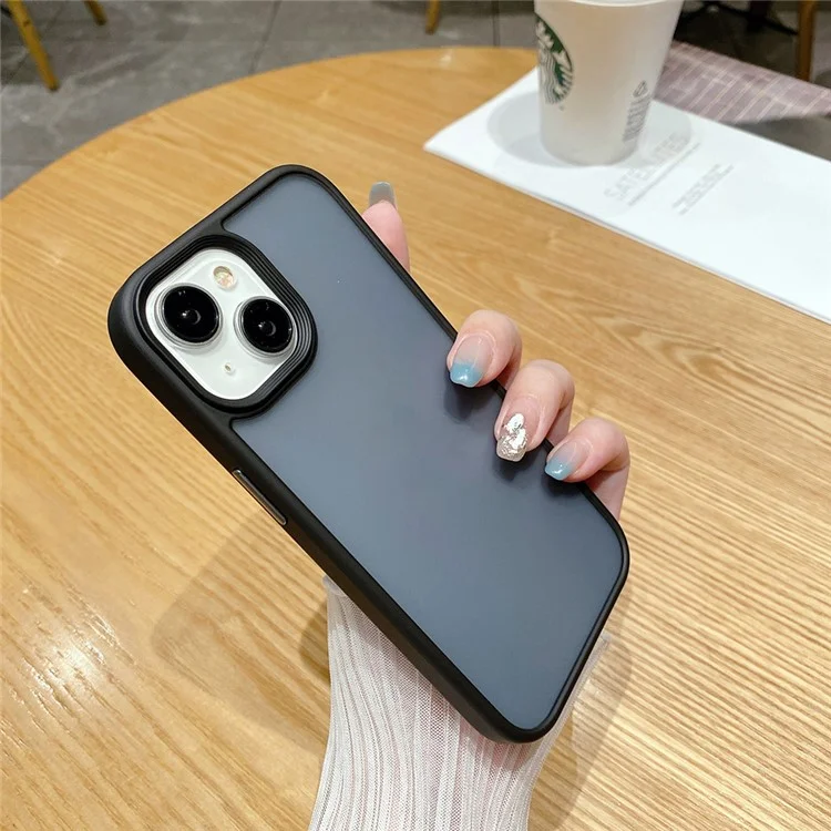 Pour L'iphone 14 Case de Téléphone Tpu + pc Absorbant L'iphone 14 - Noir