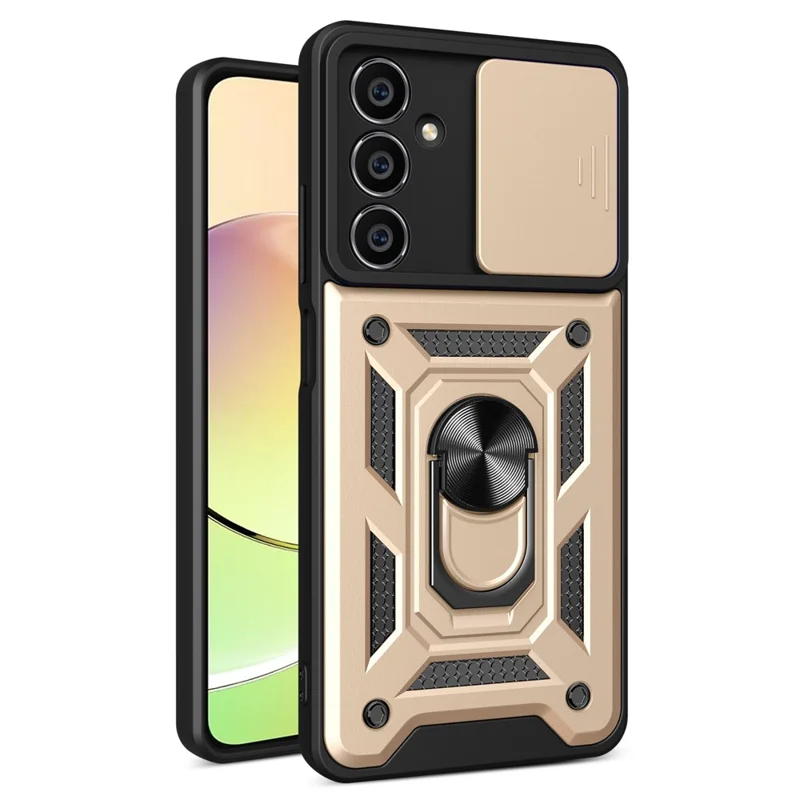 For Samsung Galaxy M54 5G / F54 5G Case Ring Kickstand PC+TPU Smartphone Cover - Gold