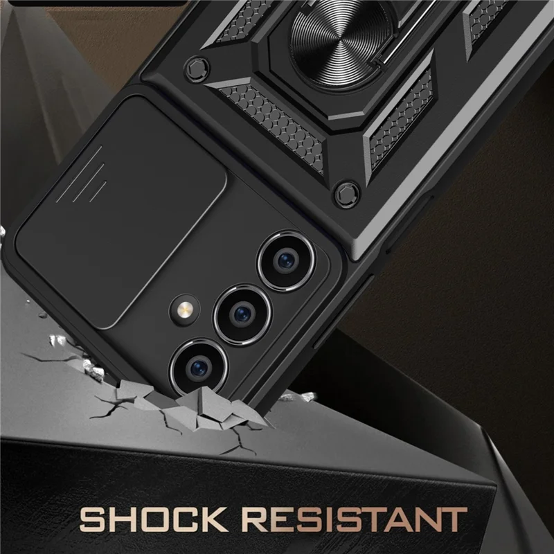 For Samsung Galaxy M54 5G / F54 5G Case Ring Kickstand PC+TPU Smartphone Cover - Silver