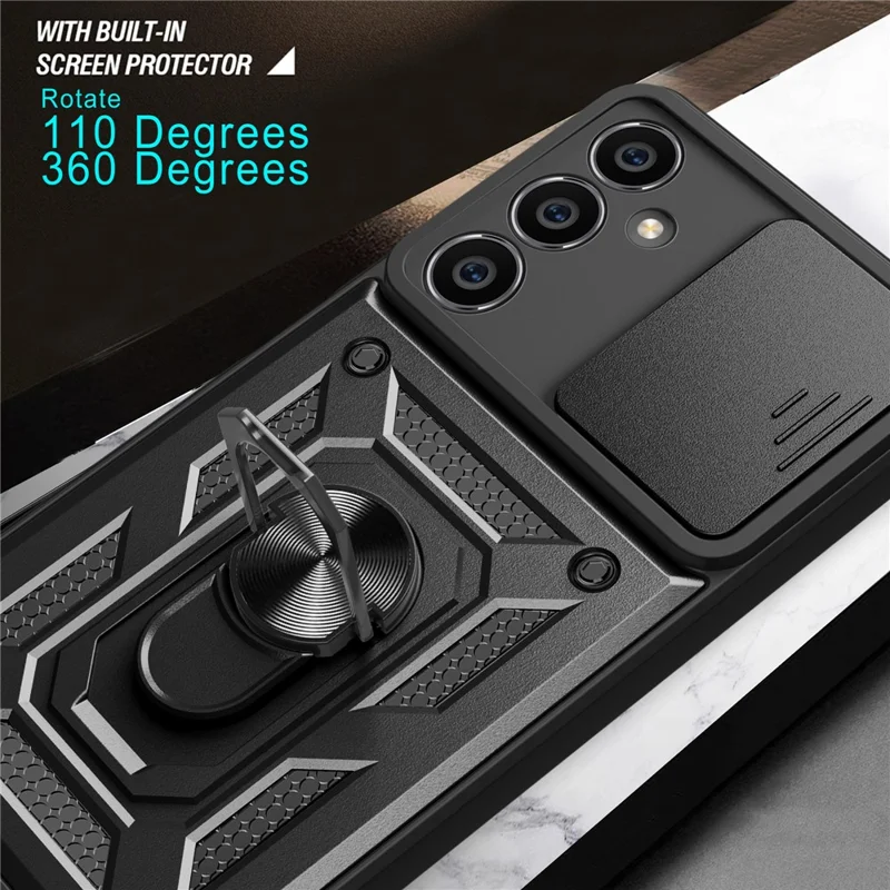 For Samsung Galaxy M54 5G / F54 5G Case Ring Kickstand PC+TPU Smartphone Cover - Silver