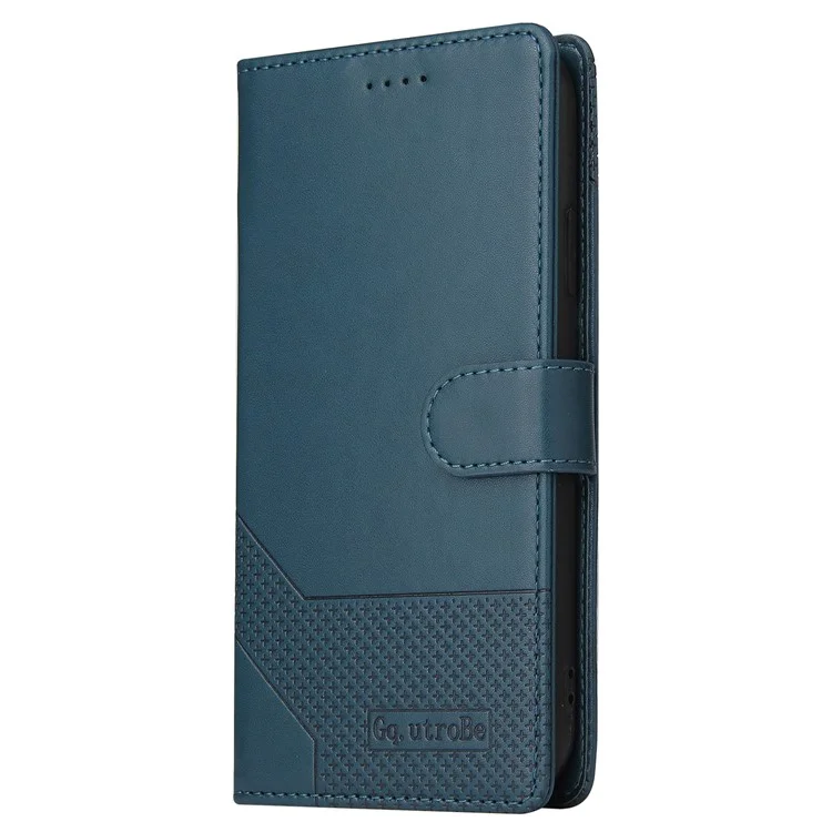 GQ.UTROBE 009 Series per iPhone 15 Plus Custodia in Pelle Stampata Portafoglio Flip Stand Phone Cover - Blu