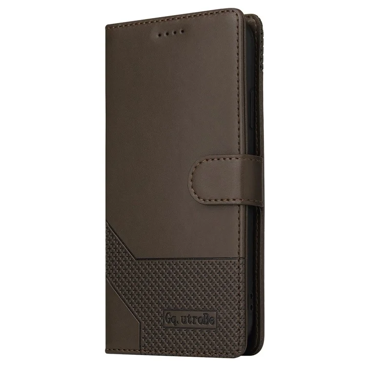 GQ.UTROBE 009 Series per custodia iPhone 15 Pro Max in pelle stampata a portafoglio con supporto - Marrone