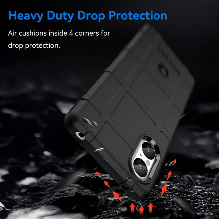 Для чехла Sony Xperia 5 V Square Grid Texture Shockproof TPU - Черный