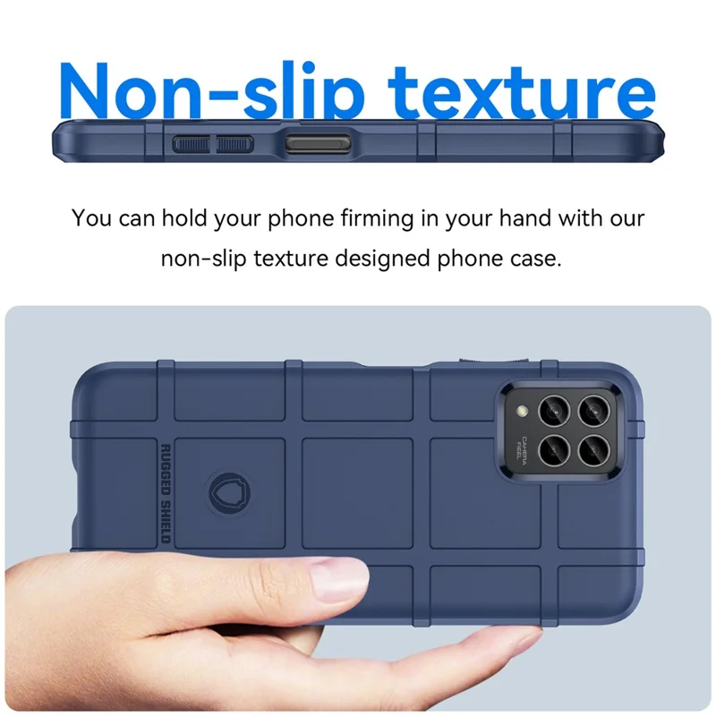 For T-Mobile REVVL 6X Pro / T Phone Pro 5G Case Anti-Scratch Square Grid Texture TPU Shell Phone Cover - Blue