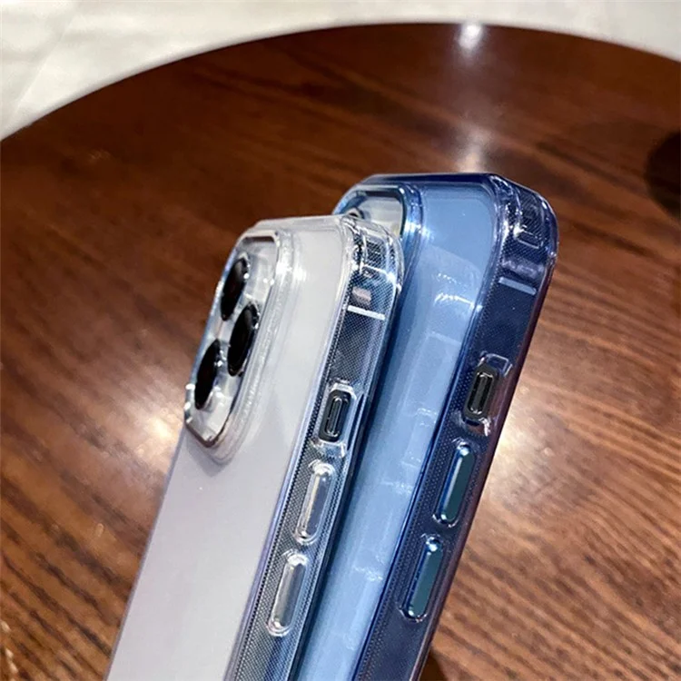 For iPhone 15 Pro Max Case Aluminium Alloy Lens Frame TPU+PC Phone Cover - Blue